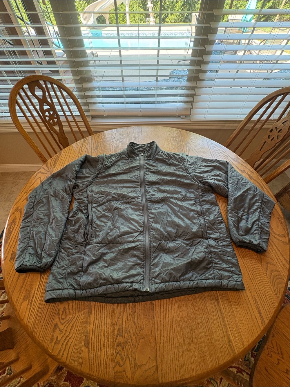 REI grey men’s XL jacket convertible vest pertex quantum Primaloft insulated